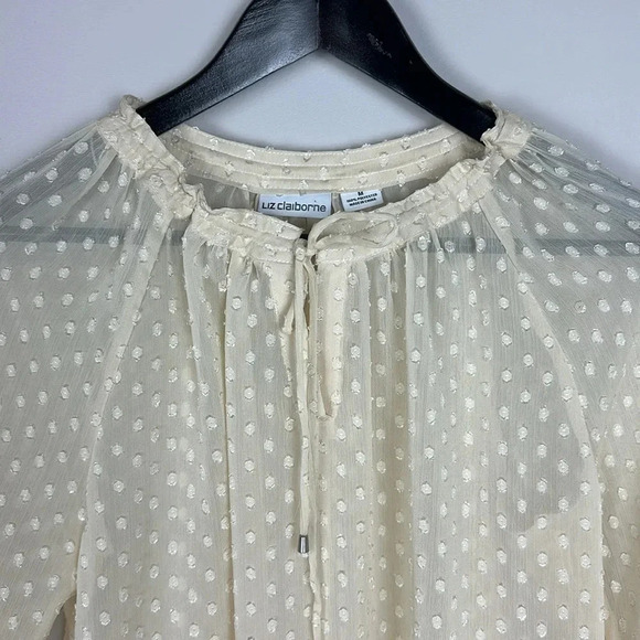 Liz  Claiborne, long sleeve chiffon blouse - Picture 8 of 10